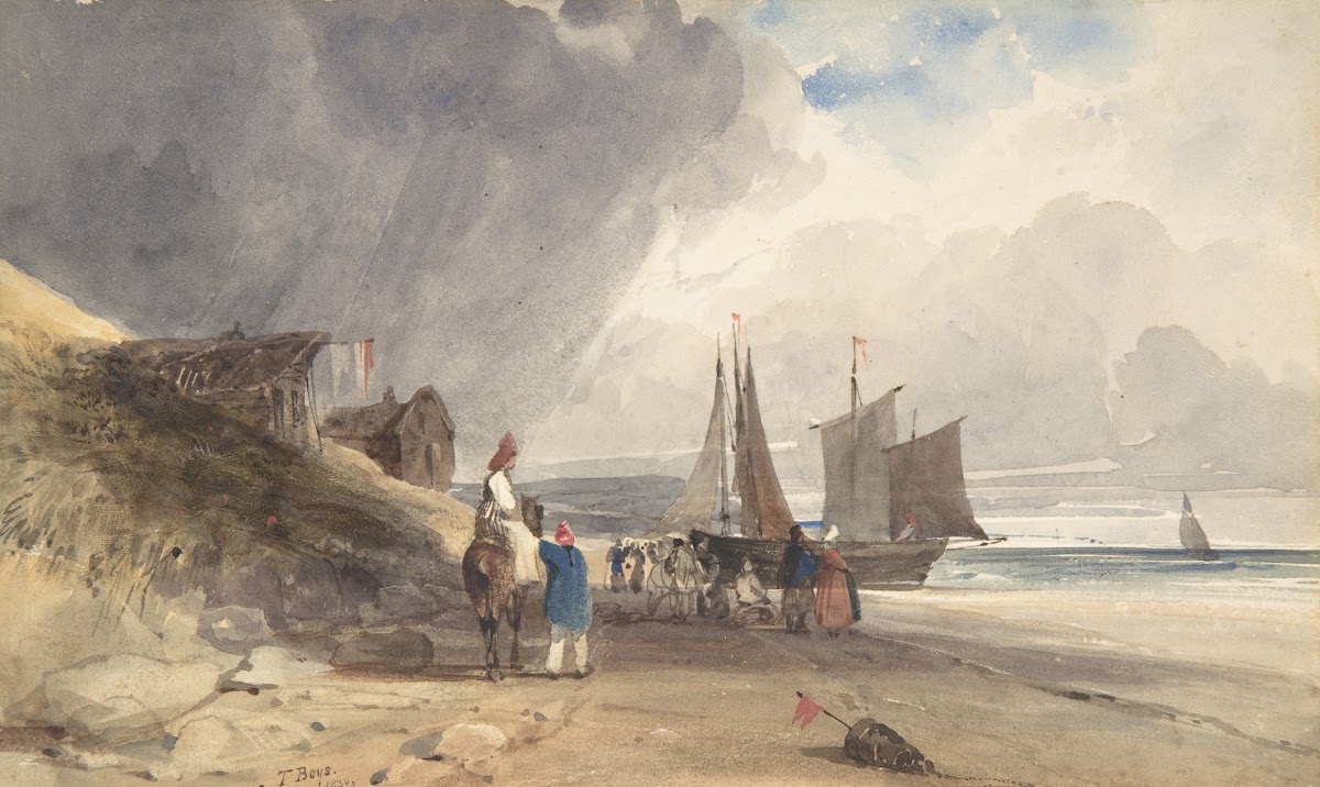Figures on a Beach Northern France 1830
