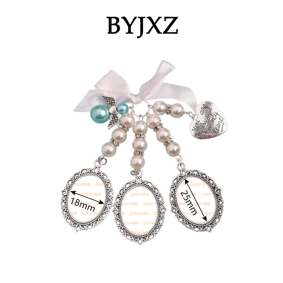 Bowknot Pearl Heart Photo Pendant