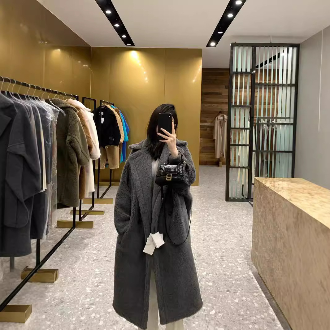 Teddy coat for women, long, various colors
