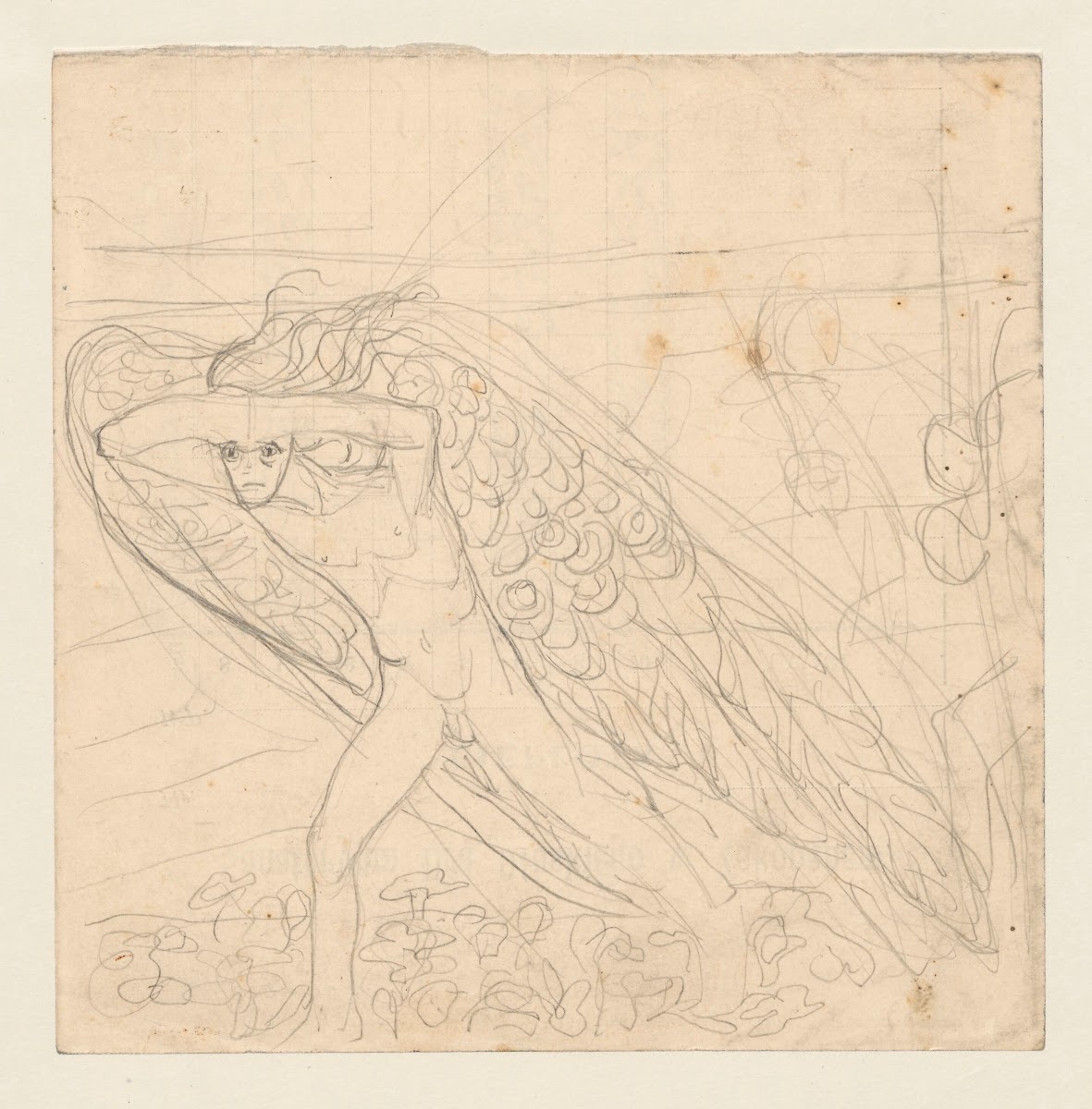 Winged figure