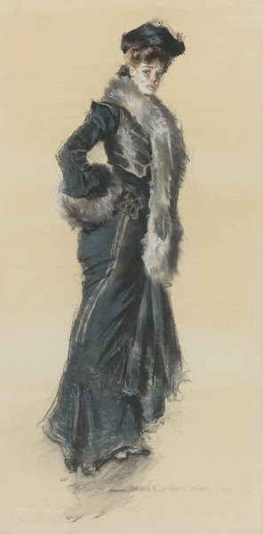 An Elegant Lady in a Fur Trimmed Coat 1902