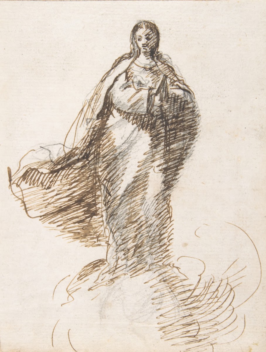 Virgin of the Immaculate Conception Standing on Clouds ca 17001750