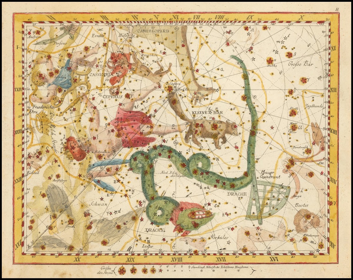 Cassiopea Cepheus der Kleine Bär Drache 1805