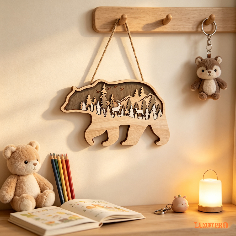 Multi - layer Wooden Hanging Sign