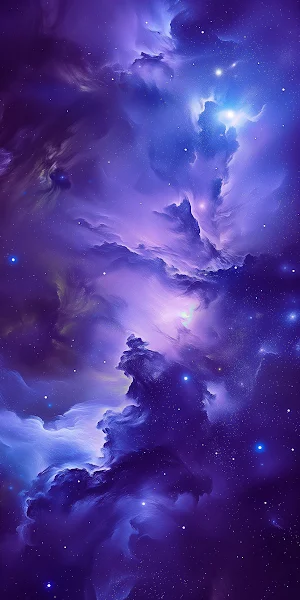 Nebula, Cosmic Art, Purple Space, Starfield Imagery 2K iPhone Wallpaper Background