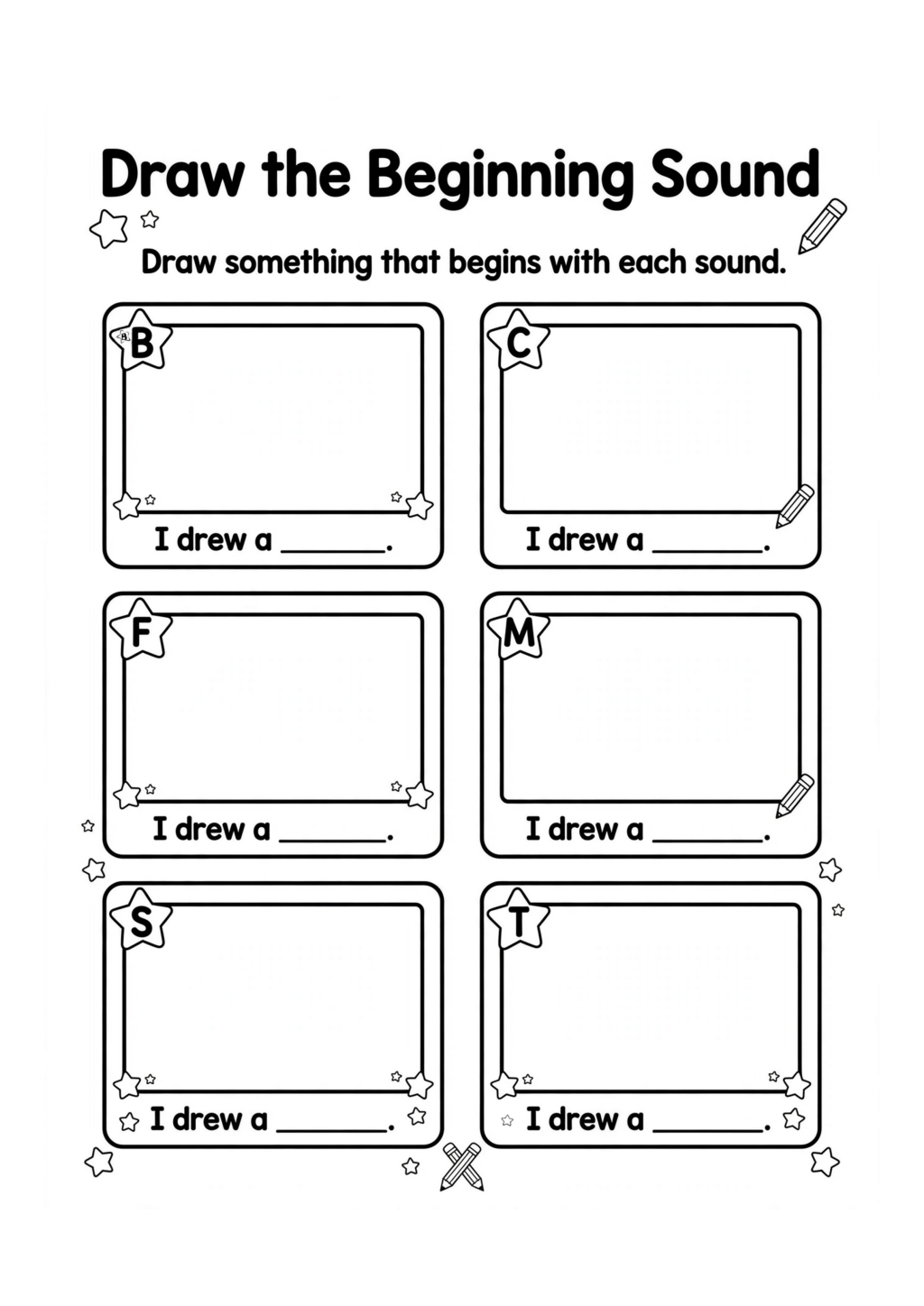 Beginning Sounds Draw Your Own Worksheet