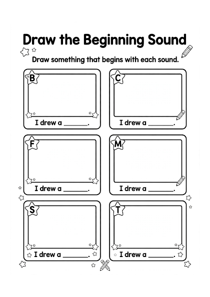 Beginning Sounds Draw Your Own Worksheet