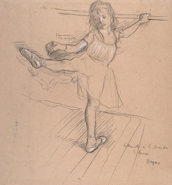 Little Girl Practicing at the Bar ca 187880