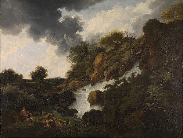 Gebirgslandschaft mit Wasserfall 1779