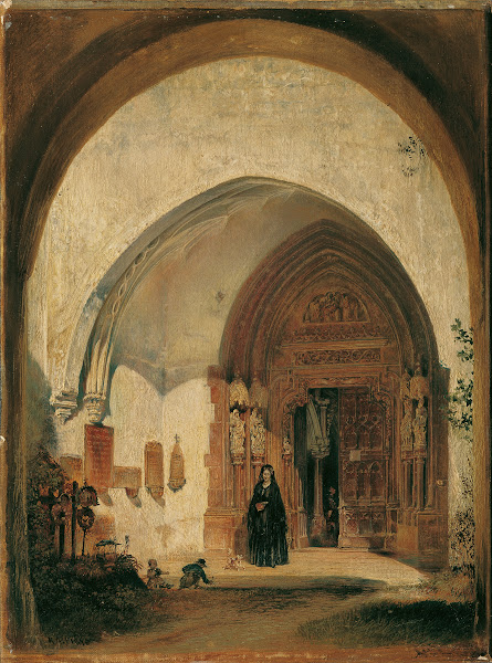 Das Portal der Stiftskirche Nonnberg in Salzburg 1848
