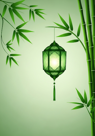 Serene Green Bamboo Lantern