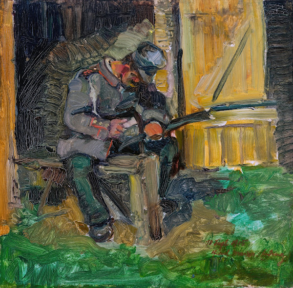 Dengelnder Landsturmmann 1915