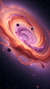 Cosmic Spiral Galaxy Nebula Planets Deep Space Astronomy