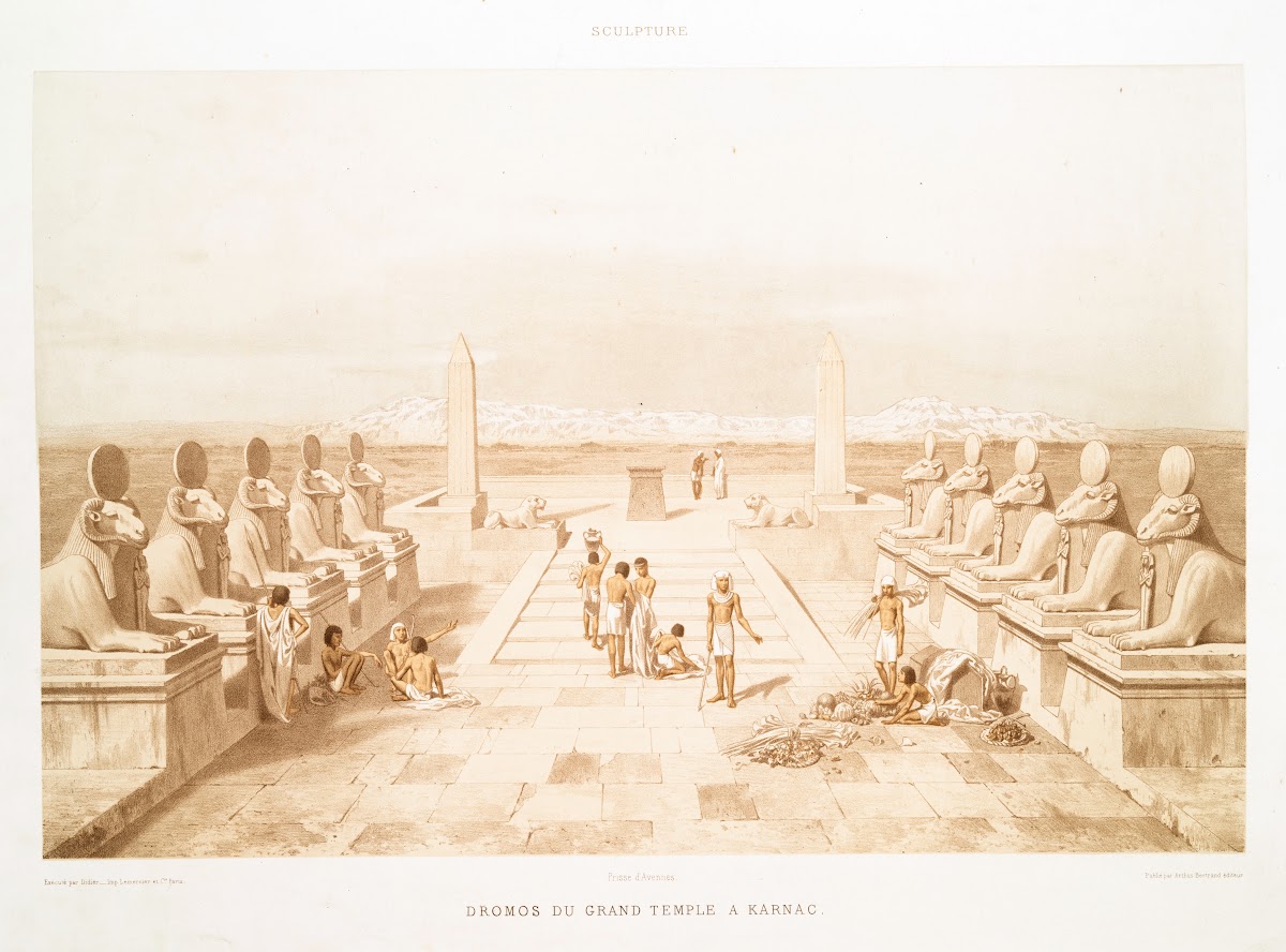 Sculpture dromos du grand temple à Karnac 1878