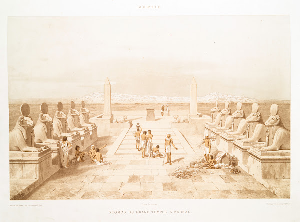 Sculpture dromos du grand temple à Karnac 1878