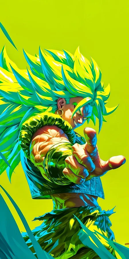 Broly, Dragon Ball, Super Saiyan, Anime Art iPhone Phone Wallpaper