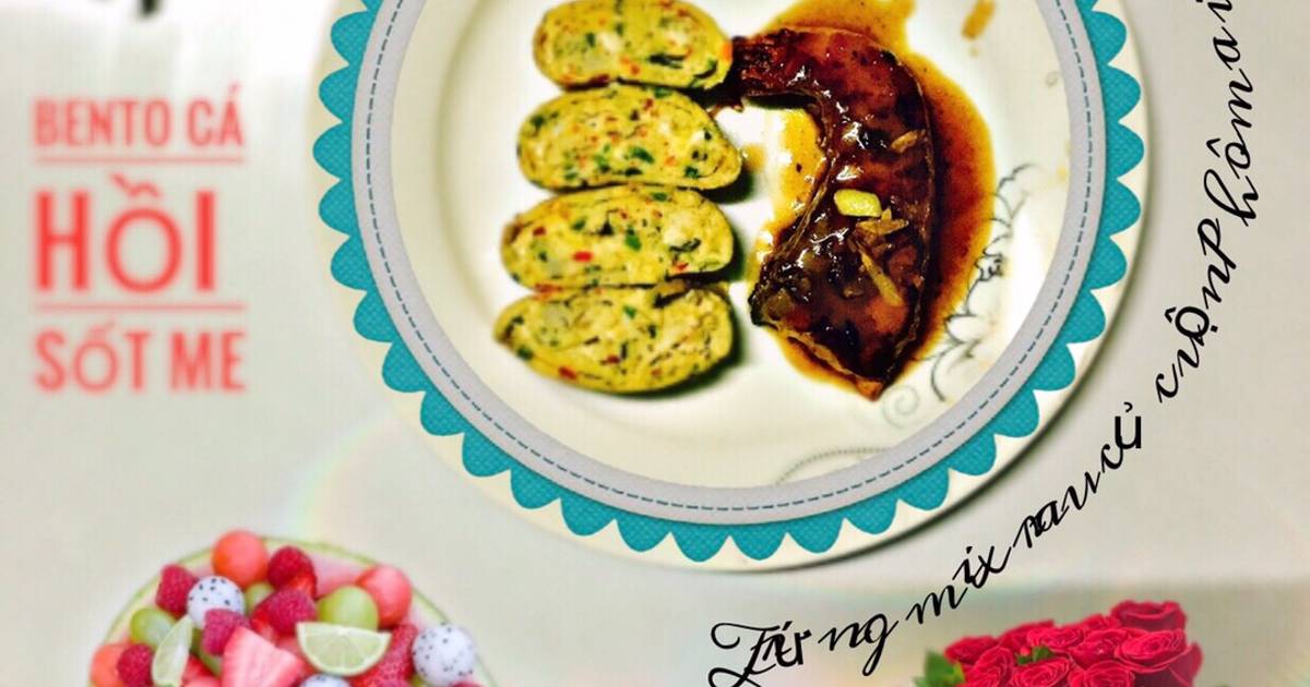 Bento cá hồi sốt me
Trứng mix rau củ cuộn phô mai