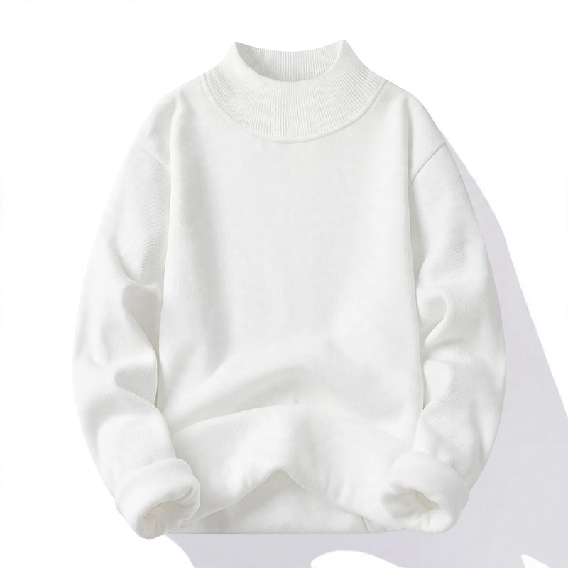 Men's pullover with stand-up collar, lined, loose