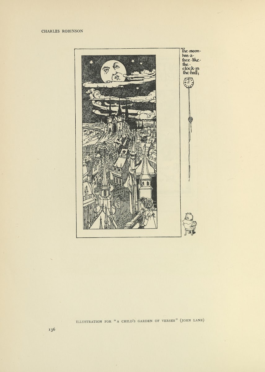 The moon has a face like the clock in the hall  A childs garden of verses 1914