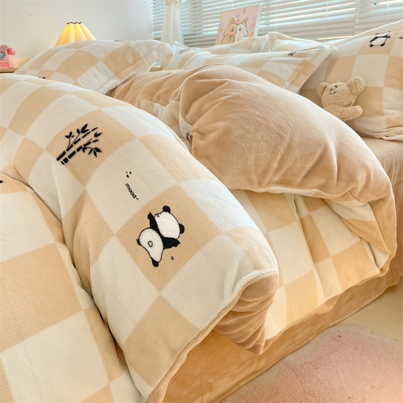 Gefüttertes Milchfaser-Fleece Bettwäsche-Set, beidseitig, diverse Motive