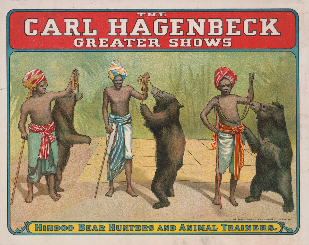 The Carl Hagenbeck greater shows Hindu bear hunters and animals trainers 1906