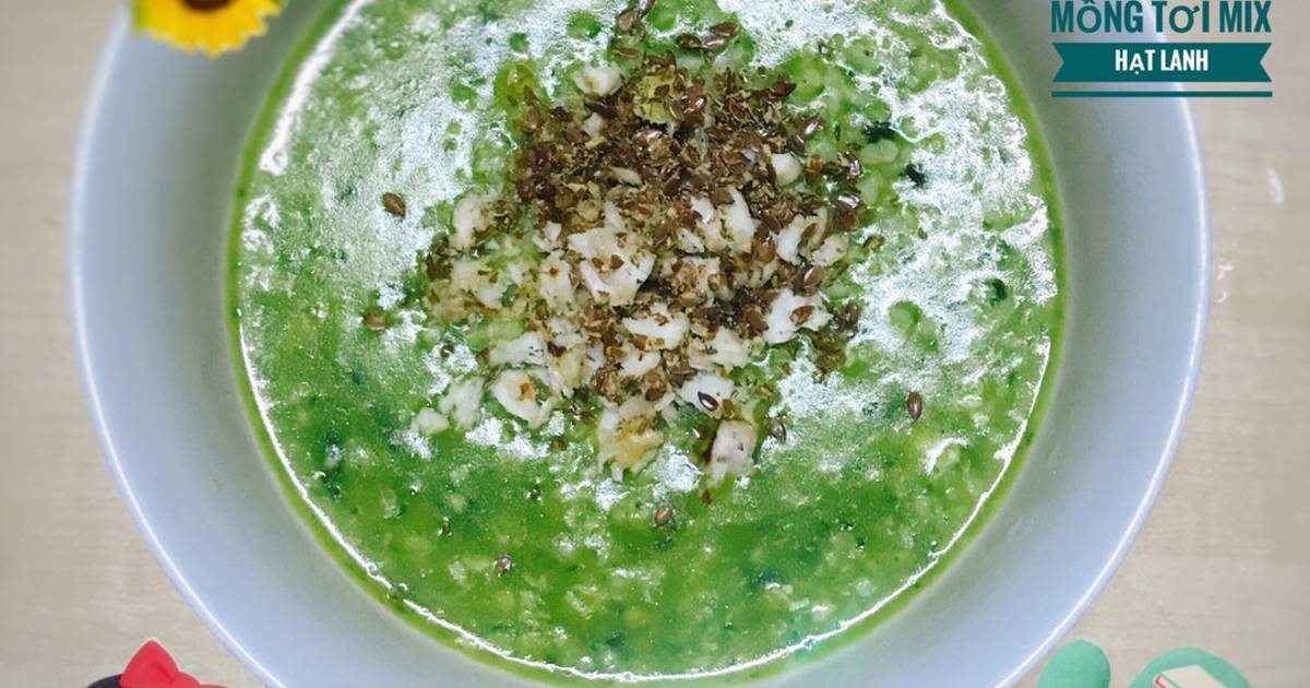Cháo cá lóc rau mồng tơi mix hạt lanh