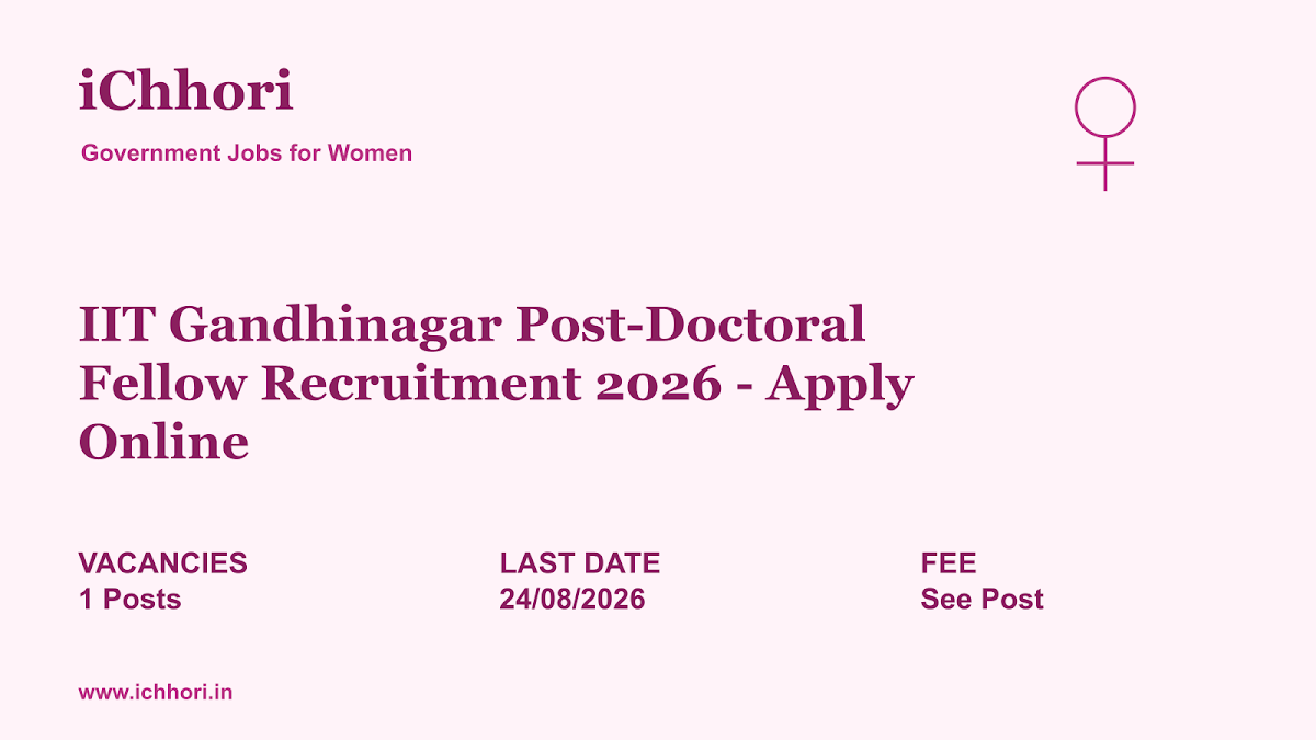 IIT Gandhinagar Post-Doctoral Fellow Recruitment 2026 - Apply Online - iChhori