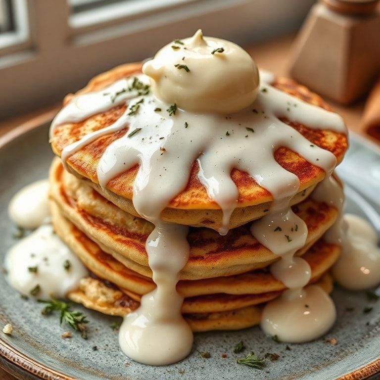 Easy Cinnamon Roll Pancakes with Cream Cheese Glaze: Fluffy Breakfast Delight finished