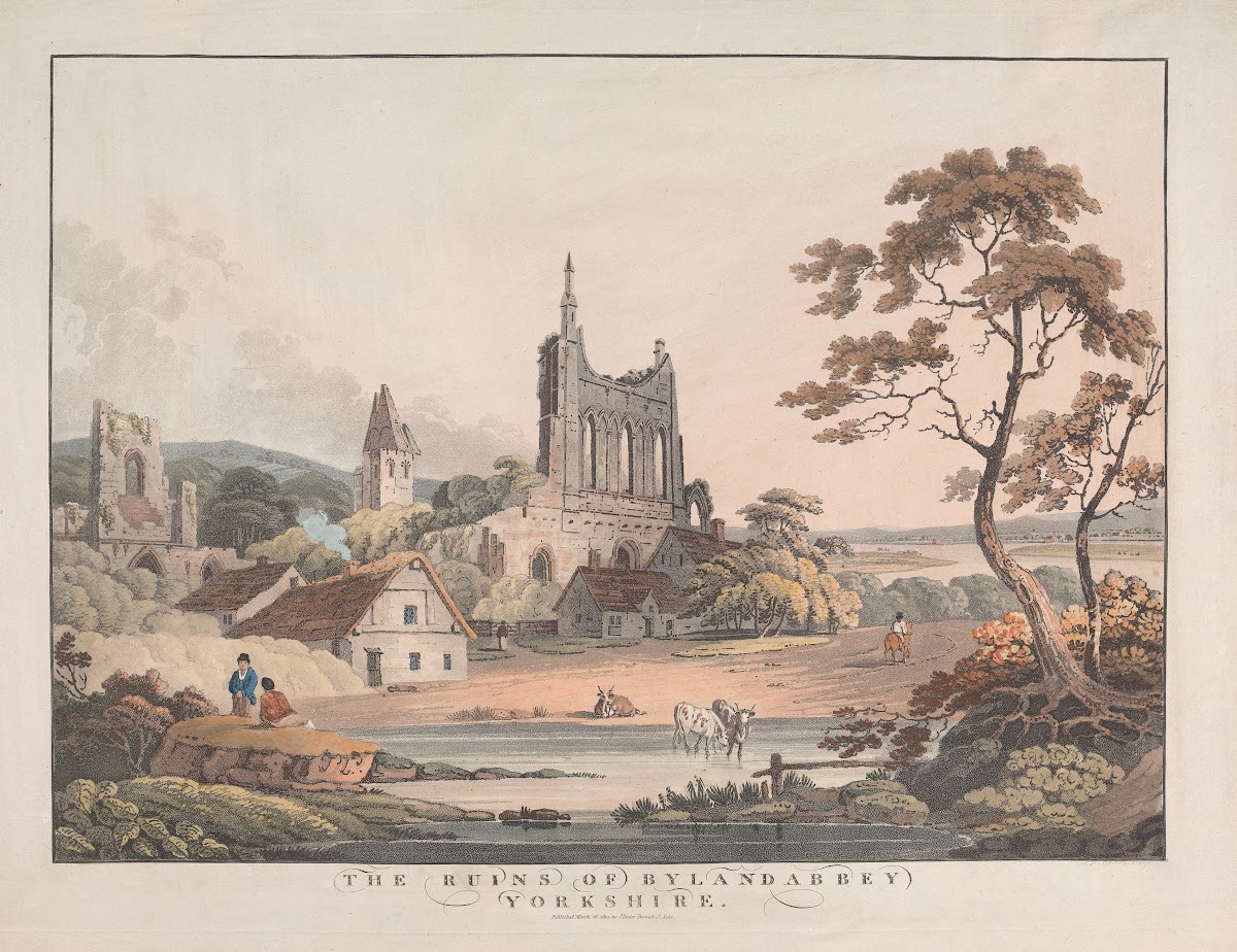 Ruins of Ryland Abbey Yorkshire ca 1812