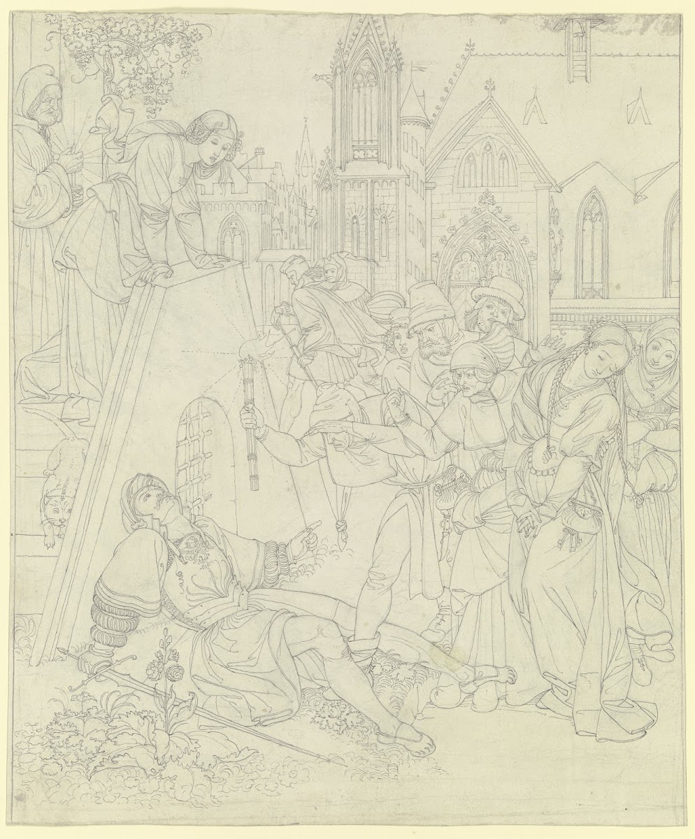 Nachtstück Straße vor Gretchens Türe ca 1815