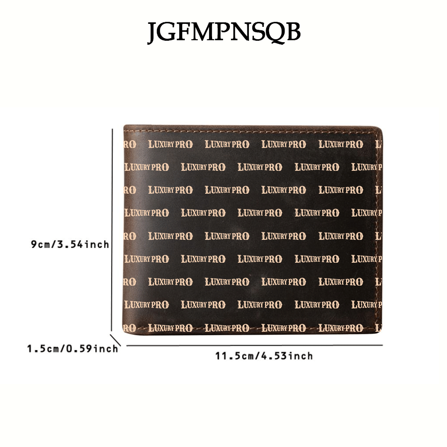 Laser-printed Crazy Horse leather men's wallet