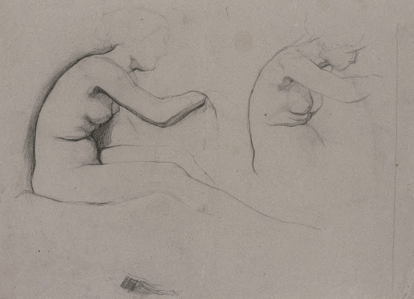 Sitzender Frauenakt nach rechts aus Der Mensch der Schlaf und der Traum ca 1852