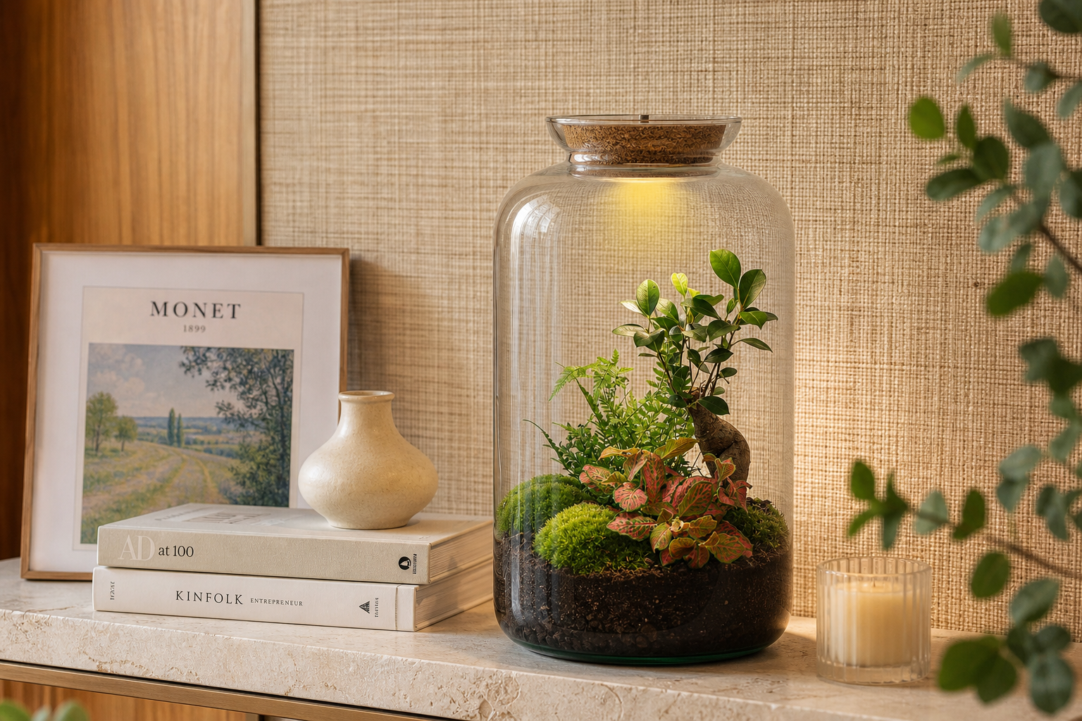 Sven XL Bonsai - Terrarium with light - Bottle garden DIY kit
