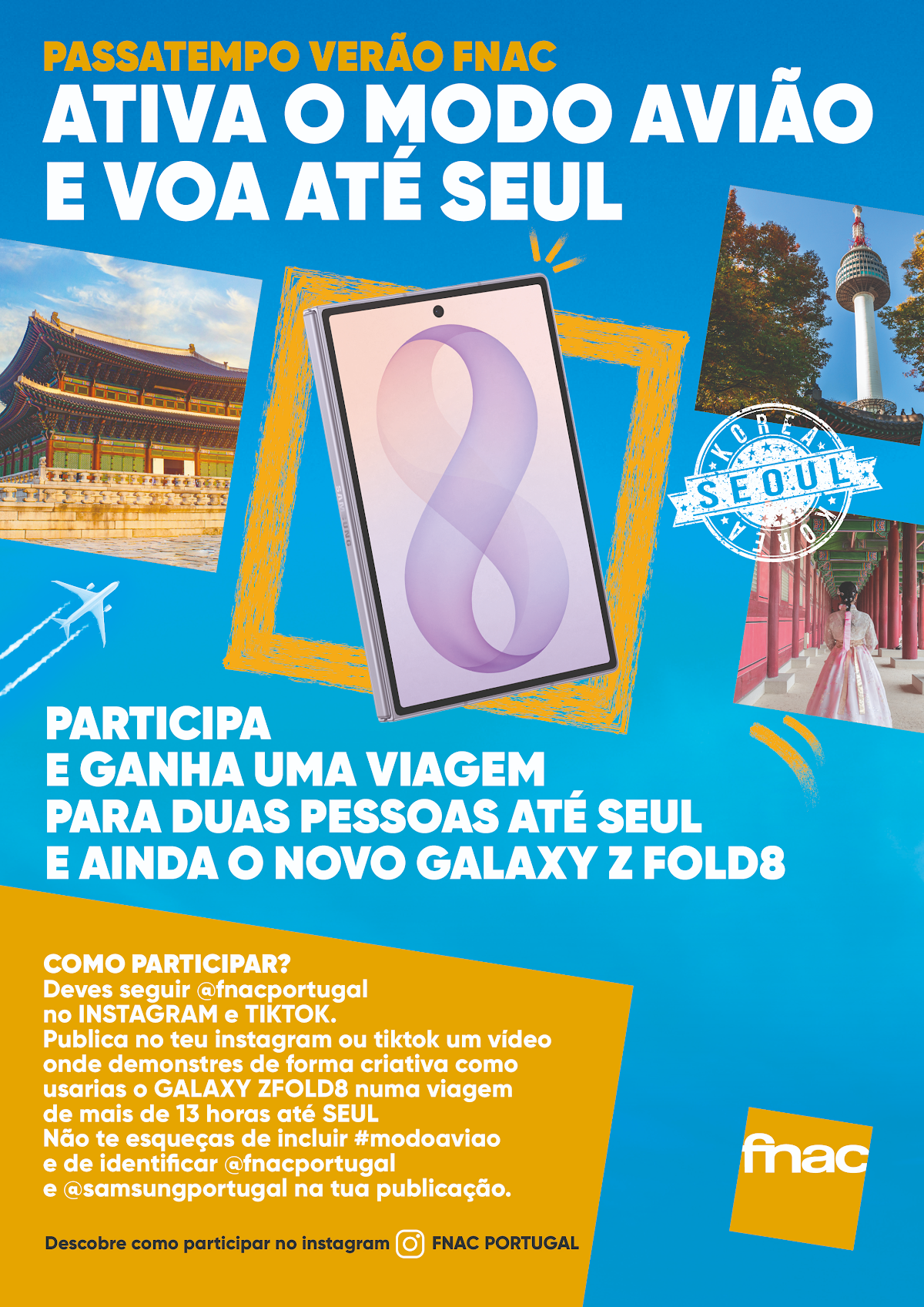 FNAC e Samsung desafiam portugueses a entrar em 'Modo Avião' e oferecem viagem à Coreia do Sul