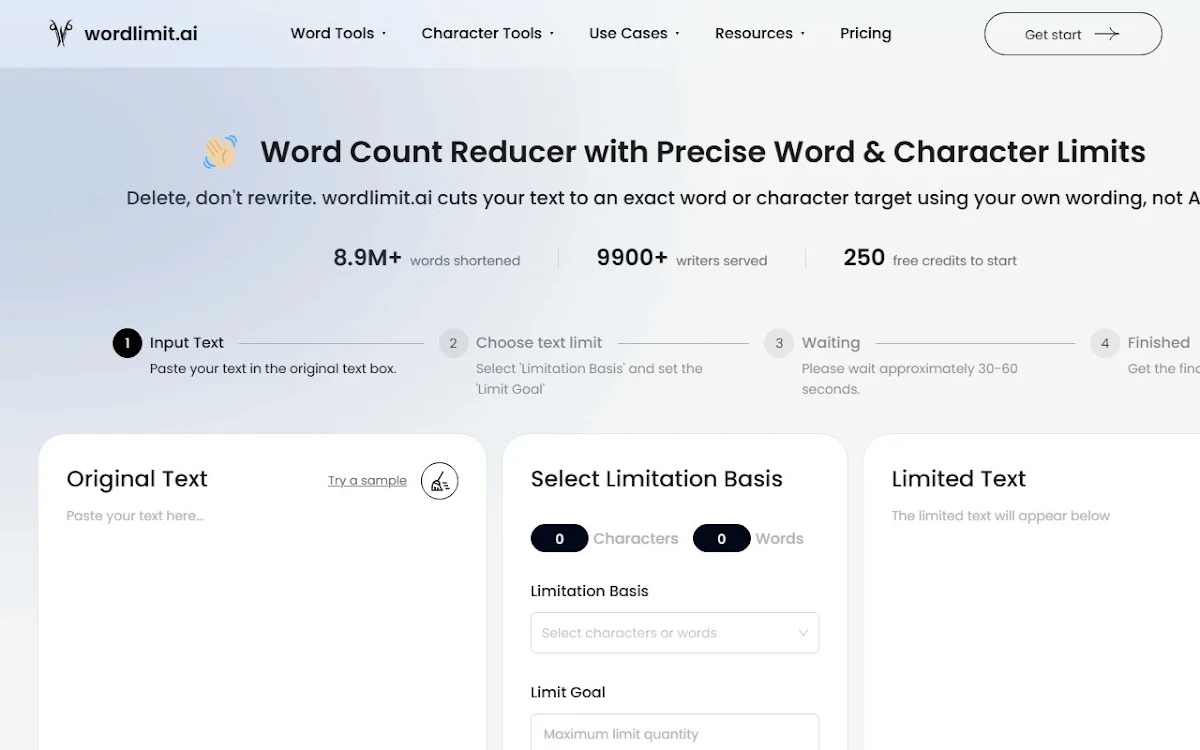 Captura de WordLimit AI