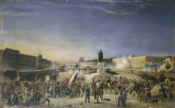 Lattaque du Louvre le 29 juillet 1830 vue du Pont Neuf 1830