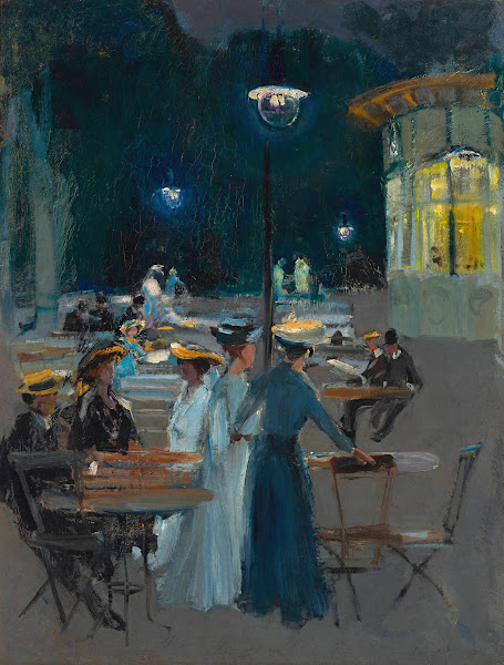 Parisian café at night 1890