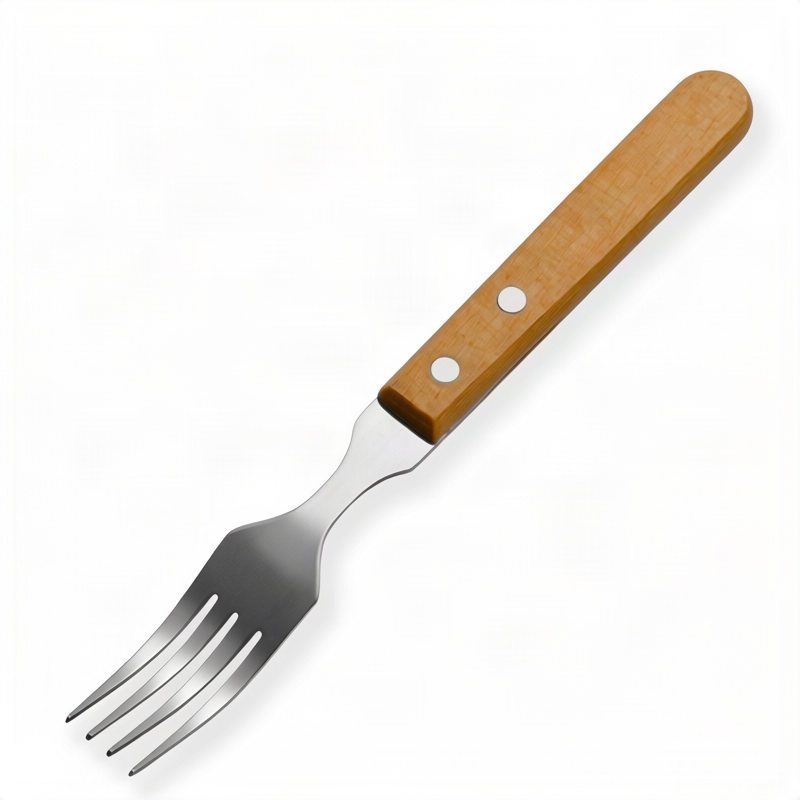 Besteckset 12-teilig, Edelstahl mit Holzgriff