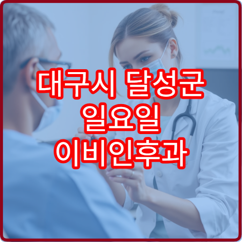 대구시 달성군 일요일 이비인후과 진료 가능한 병원 정리 자료