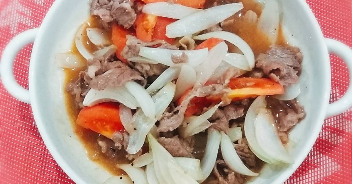 Thịt bò xào thơm cà