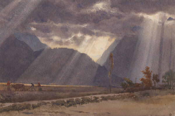 Landscape near Ageles  Gazost at the foot of the Pyrenees
