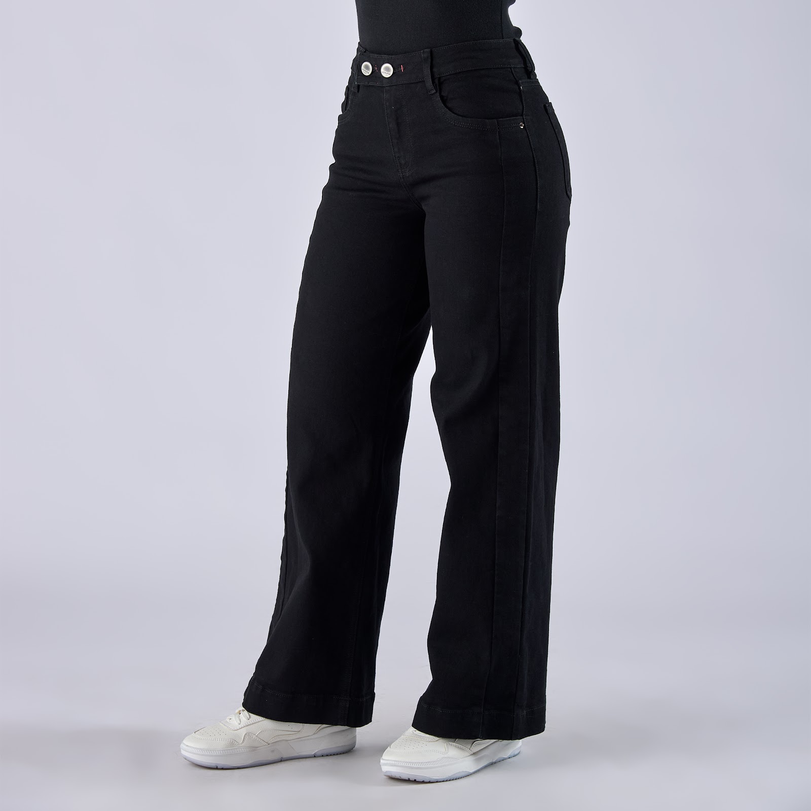 Jean dama wide leg tiro medio licrado - Vista 5