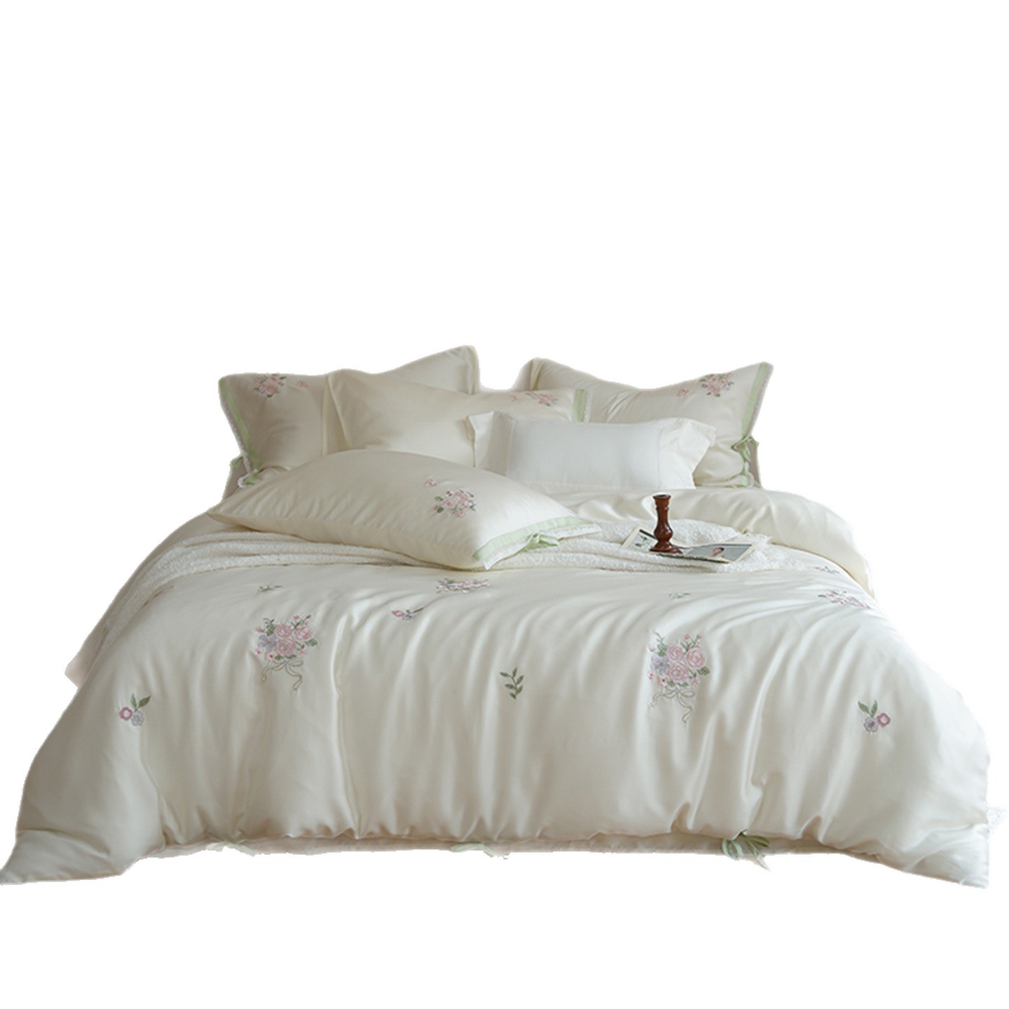 Lyocell Bedding Set with Embroidery, 4-piece, Summer