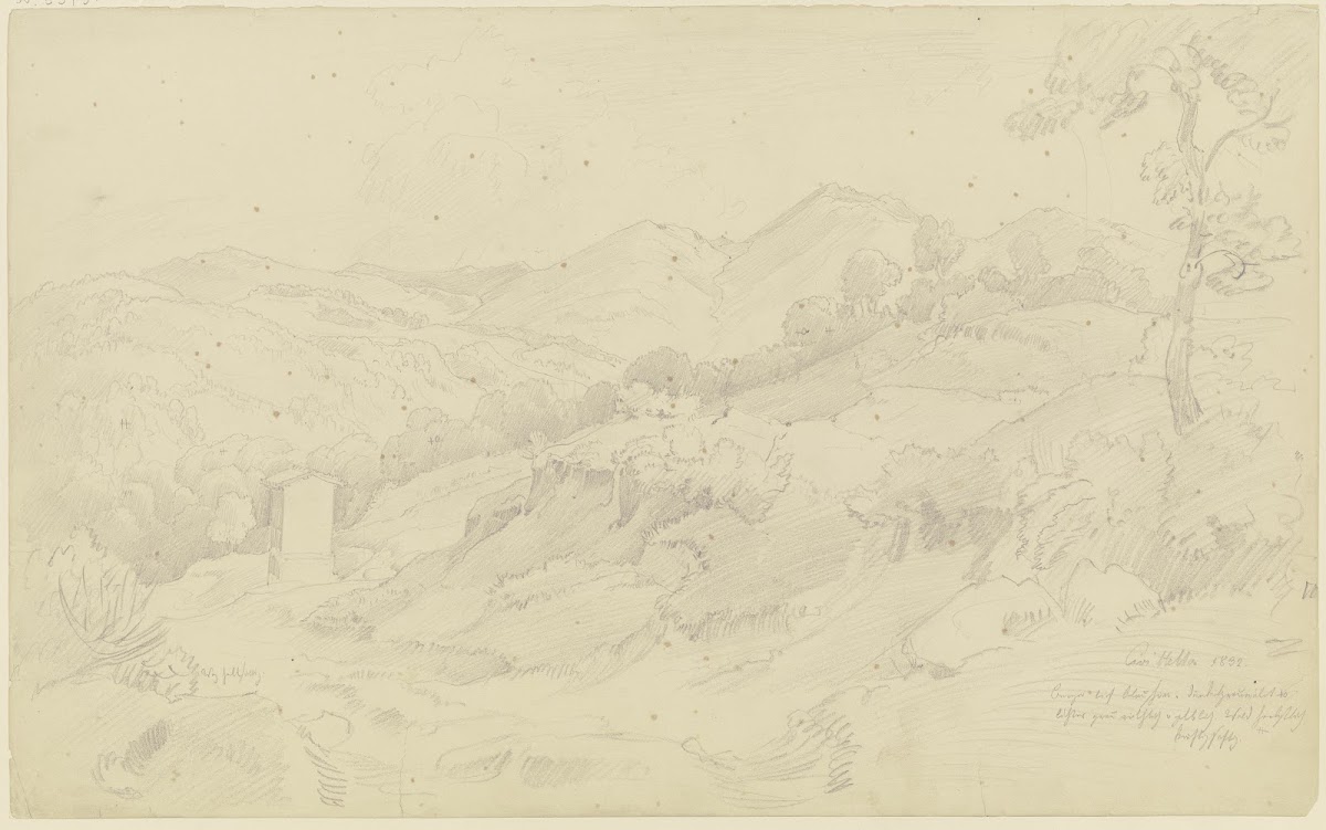 Landschaft mit Bildstock bei Civitella dem heutigen Bellegra 1832