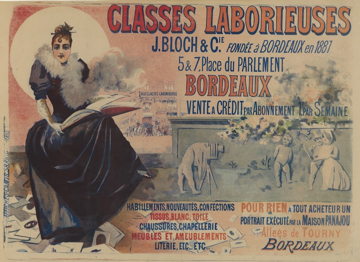 Aux Classes laborieuses Bordeaux Vente à crédit par abonnement 1892