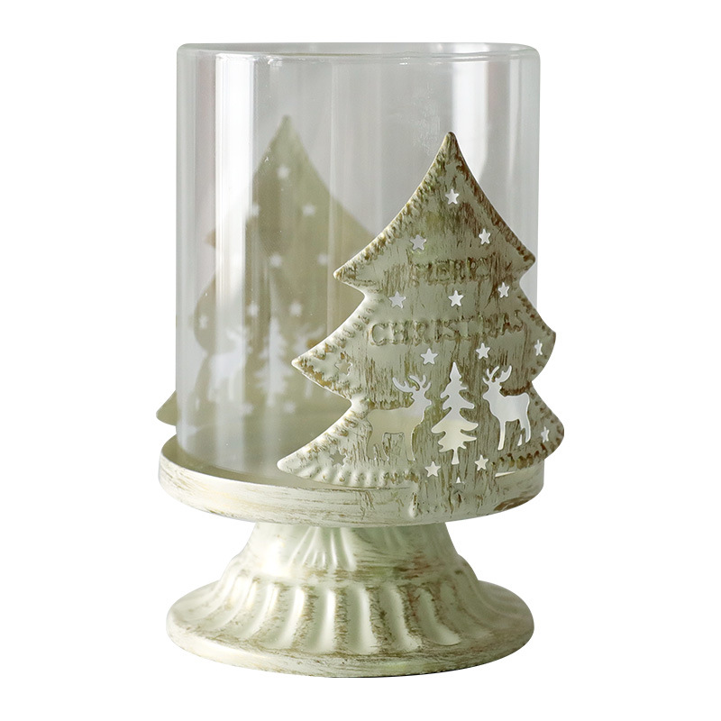 Kerzenständer aus Eisen und Glas, europäischer Stil