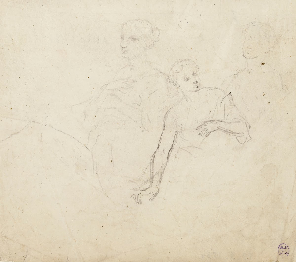 Trois figures de femme à mi corps