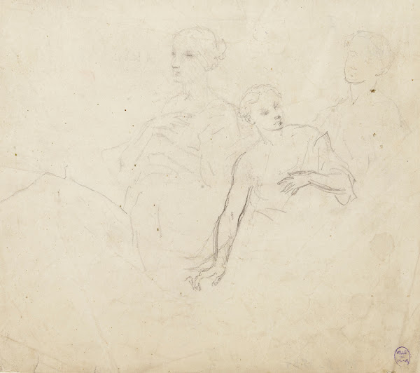 Trois figures de femme à mi corps
