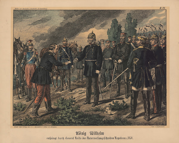 König Wilhelm empfängt durch General Reille das Unterwerfungsschreiben Napoleons