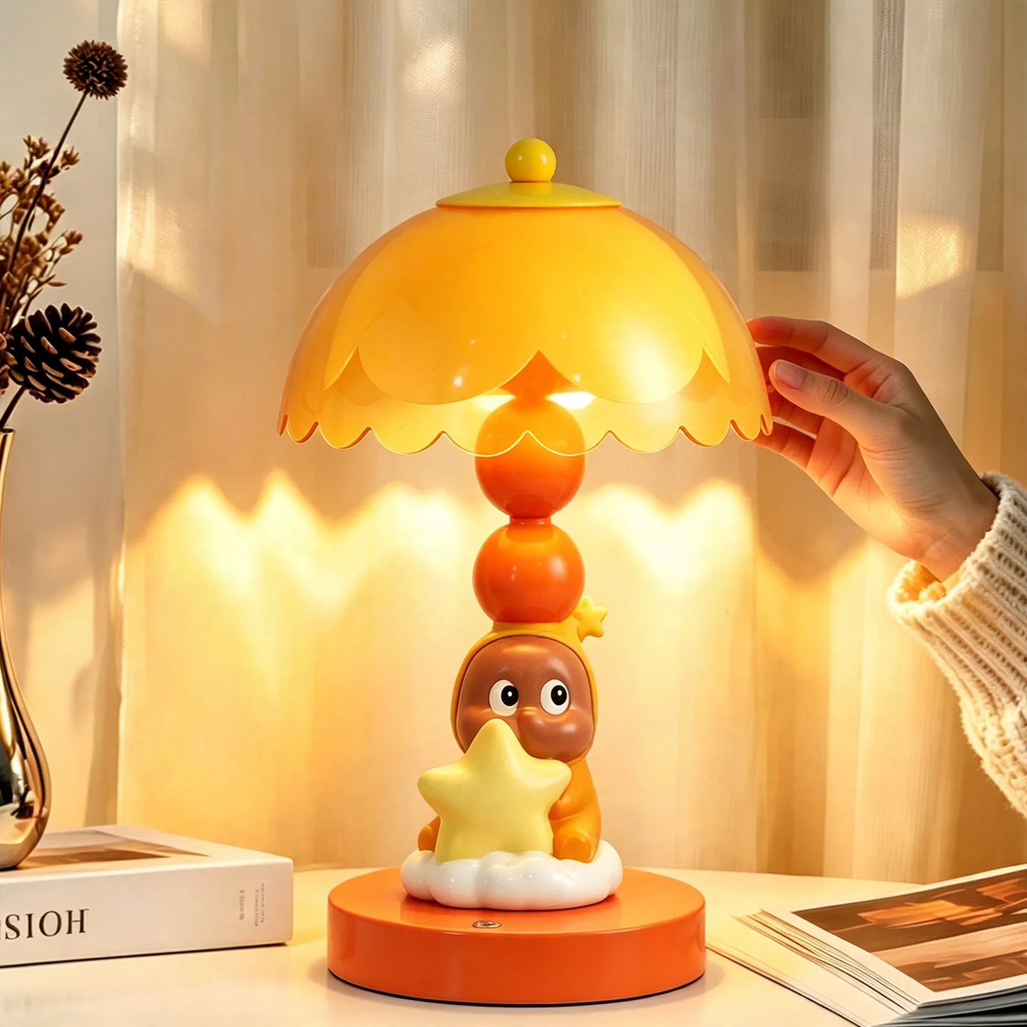 Cloud and star table lamp for children